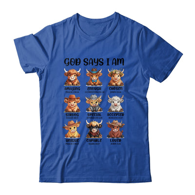 God Says I Am Highland Cow Christian Religious Scottish Cow Shirt & Hoodie | siriusteestore