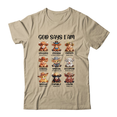 God Says I Am Highland Cow Christian Religious Scottish Cow Shirt & Hoodie | siriusteestore