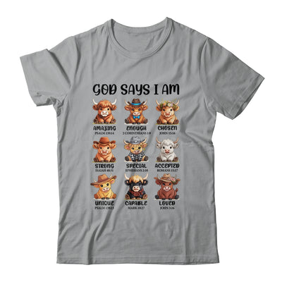God Says I Am Highland Cow Christian Religious Scottish Cow Shirt & Hoodie | siriusteestore