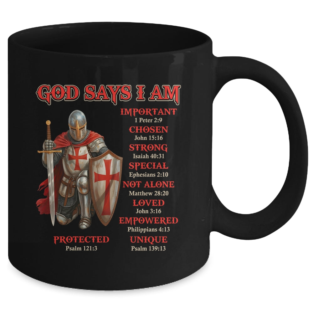 God Says I Am Knight Templar Christian Men Warrior Of God Mug | siriusteestore