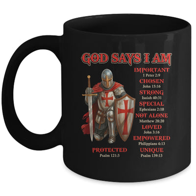 God Says I Am Knight Templar Christian Men Warrior Of God Mug | siriusteestore