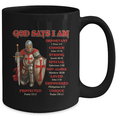 God Says I Am Knight Templar Christian Men Warrior Of God Mug | siriusteestore