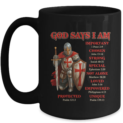 God Says I Am Knight Templar Christian Men Warrior Of God Mug | siriusteestore