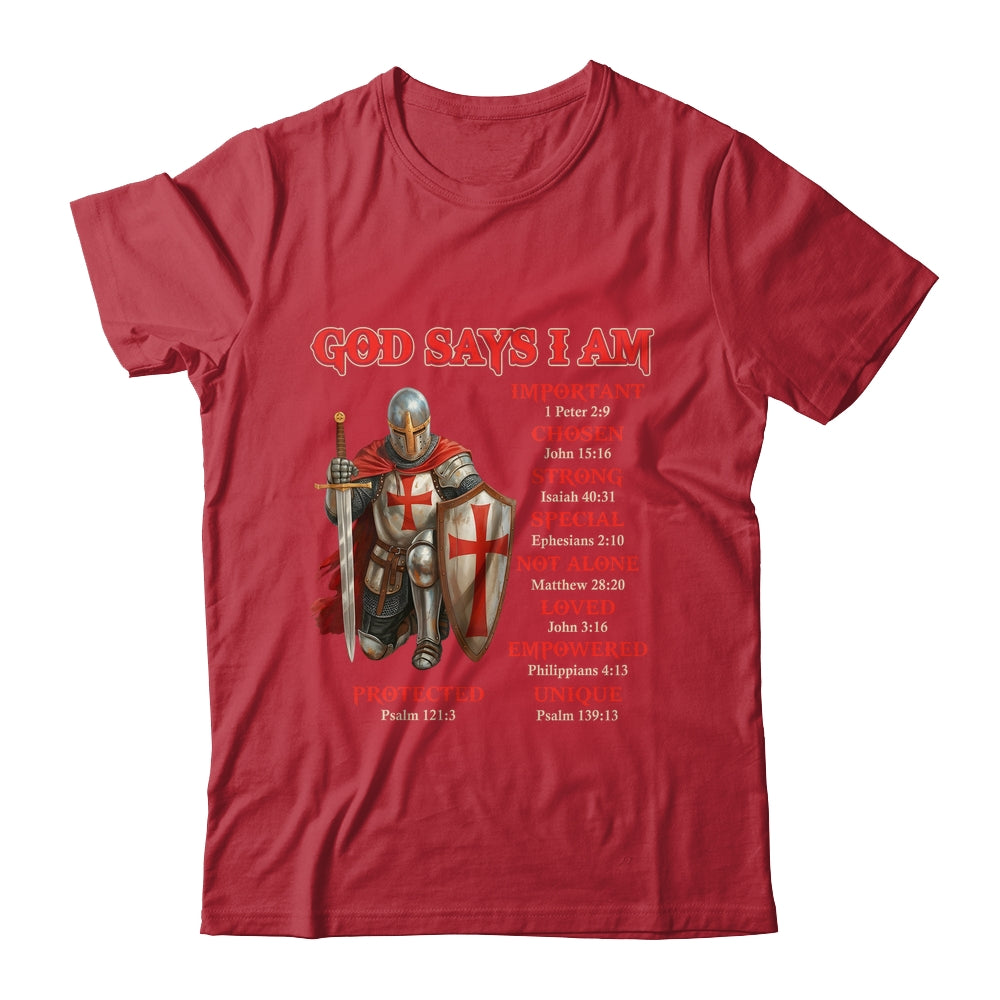 God Says I Am Knight Templar Christian Men Warrior Of God Shirt & Hoodie | siriusteestore