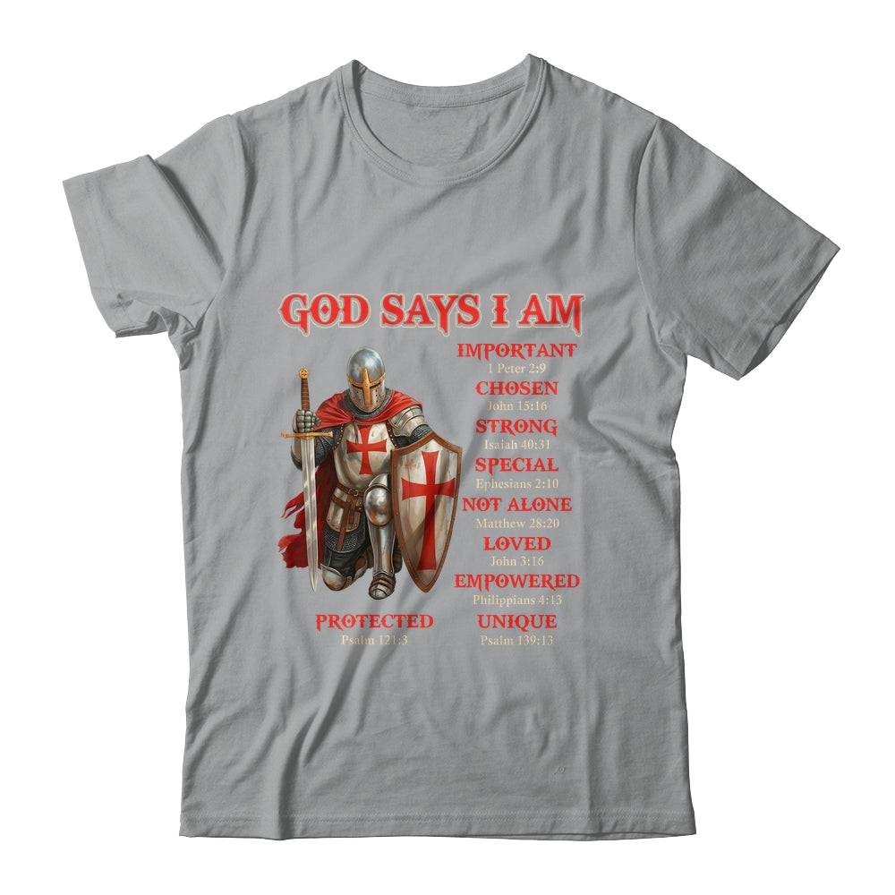 God Says I Am Knight Templar Christian Men Warrior Of God Shirt & Hoodie | siriusteestore