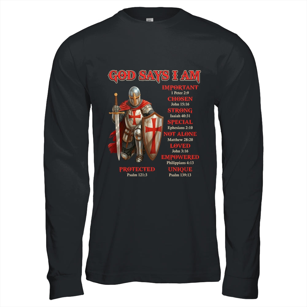 God Says I Am Knight Templar Christian Men Warrior Of God Shirt & Hoodie | siriusteestore