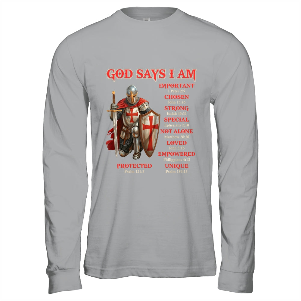 God Says I Am Knight Templar Christian Men Warrior Of God Shirt & Hoodie | siriusteestore