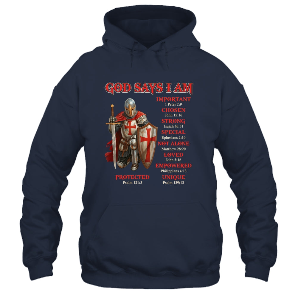 God Says I Am Knight Templar Christian Men Warrior Of God Shirt & Hoodie | siriusteestore
