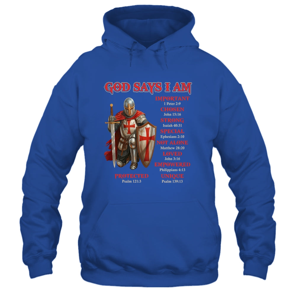God Says I Am Knight Templar Christian Men Warrior Of God Shirt & Hoodie | siriusteestore