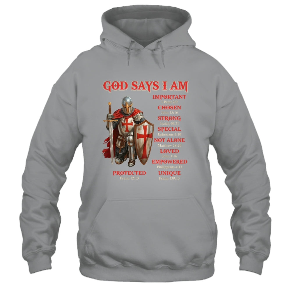 God Says I Am Knight Templar Christian Men Warrior Of God Shirt & Hoodie | siriusteestore
