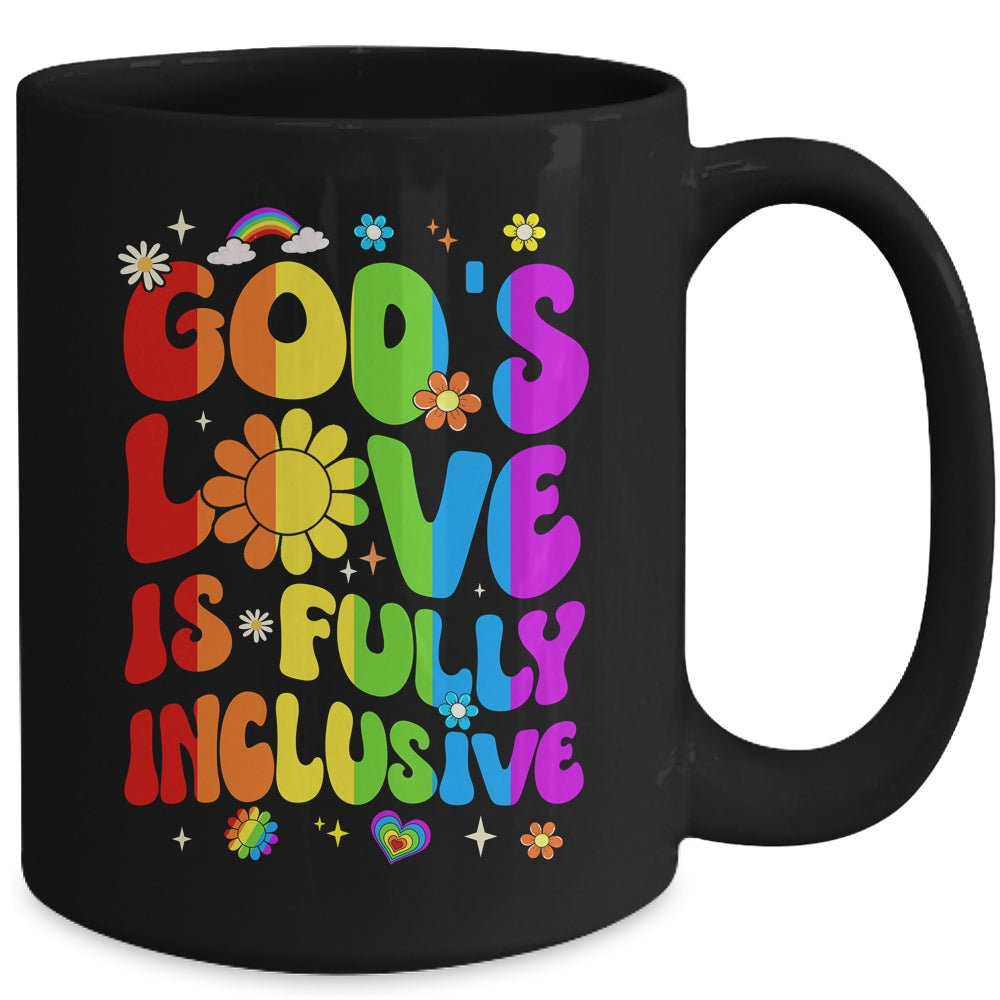 God's Love Is Fully Inclusive Christian Jesus LGBT Gay Pride Mug | siriusteestore