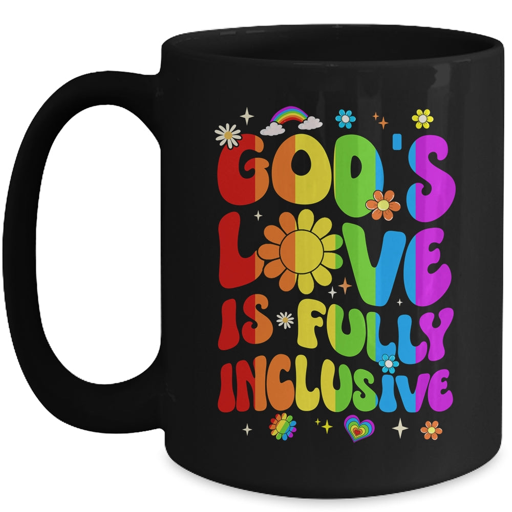 God's Love Is Fully Inclusive Christian Jesus LGBT Gay Pride Mug | siriusteestore