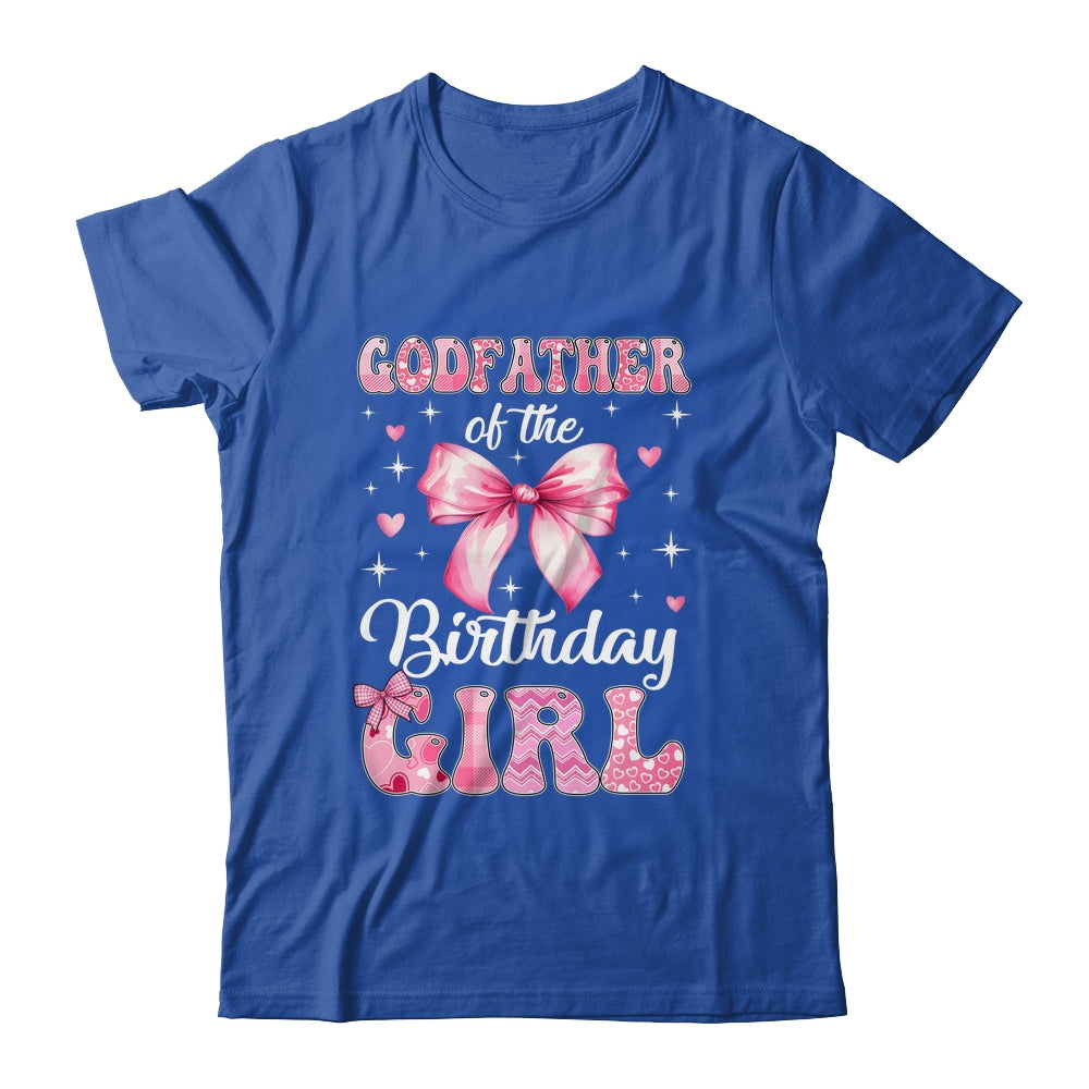 Godfather Of Birthday Girl Coquette Bow Matching Family Shirt & Hoodie | siriusteestore