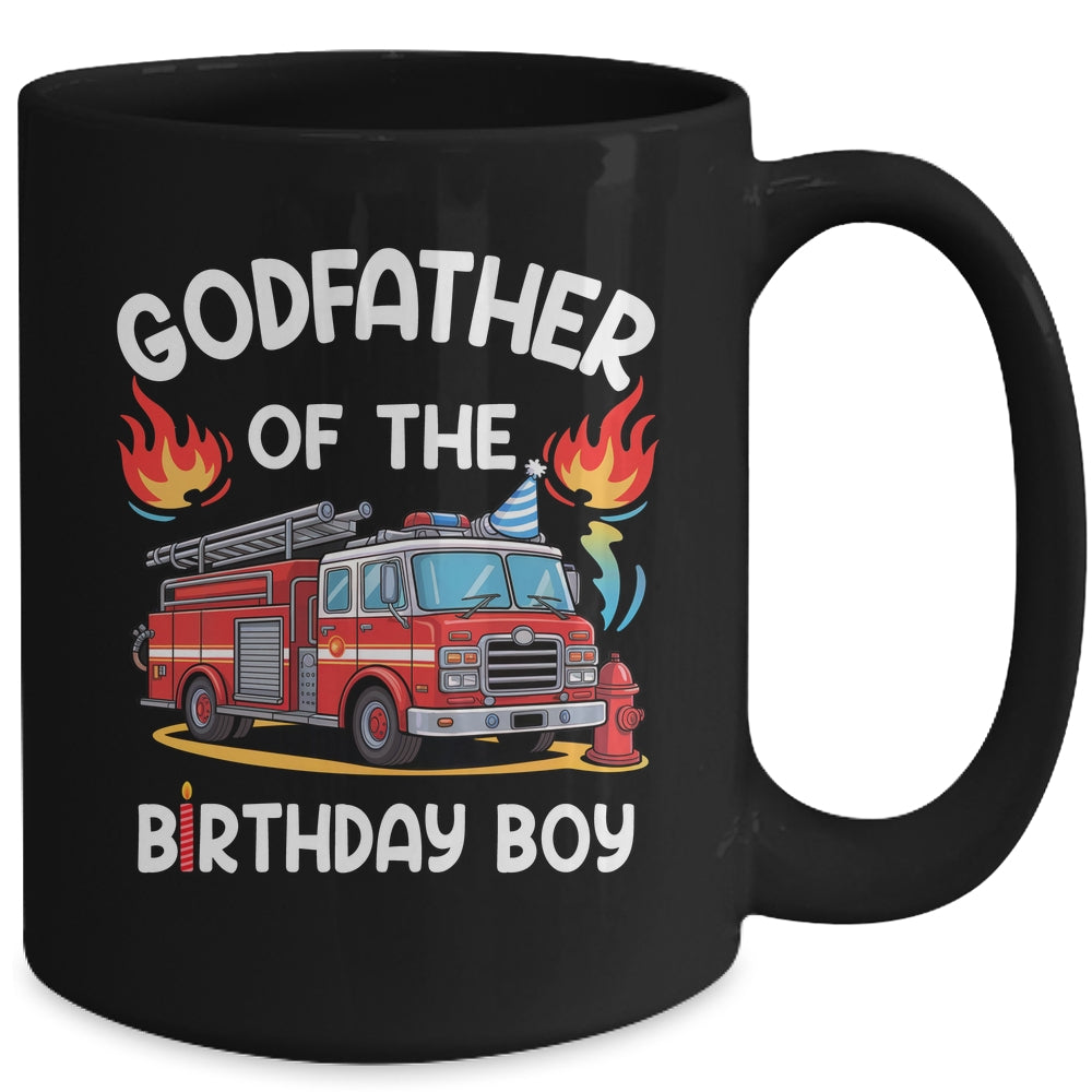 Godfather Of The Birthday Boy Fire Truck Firefighter 1st Party Mug | siriusteestore