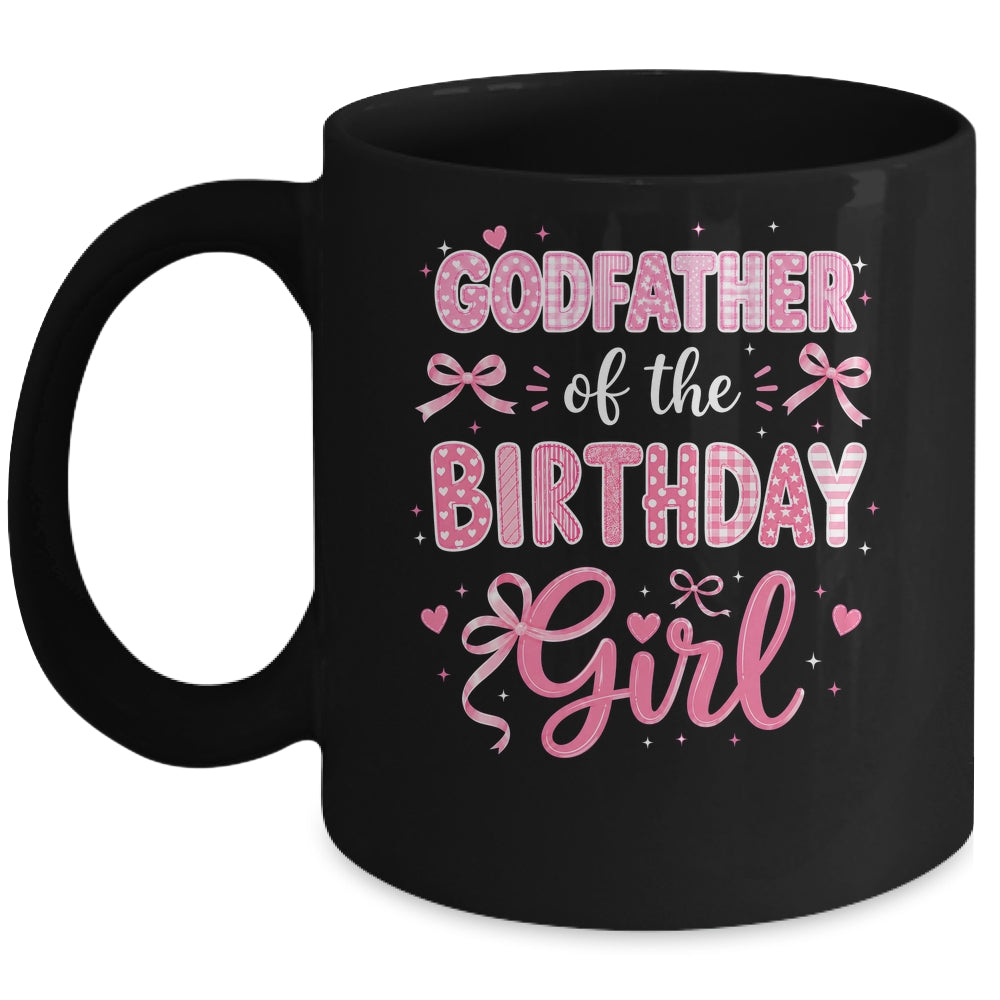 Godfather Of The Birthday Girl Matching Pink Coquette Bow Mug | siriusteestore