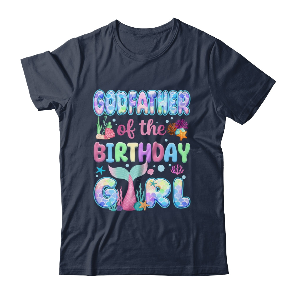 Godfather Of The Birthday Mermaid Girl Family Matching Party Shirt & Hoodie | siriusteestore