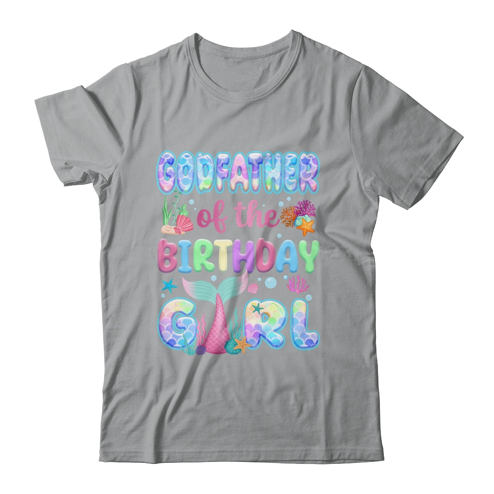 Godfather Of The Birthday Mermaid Girl Family Matching Party Shirt & Hoodie | siriusteestore