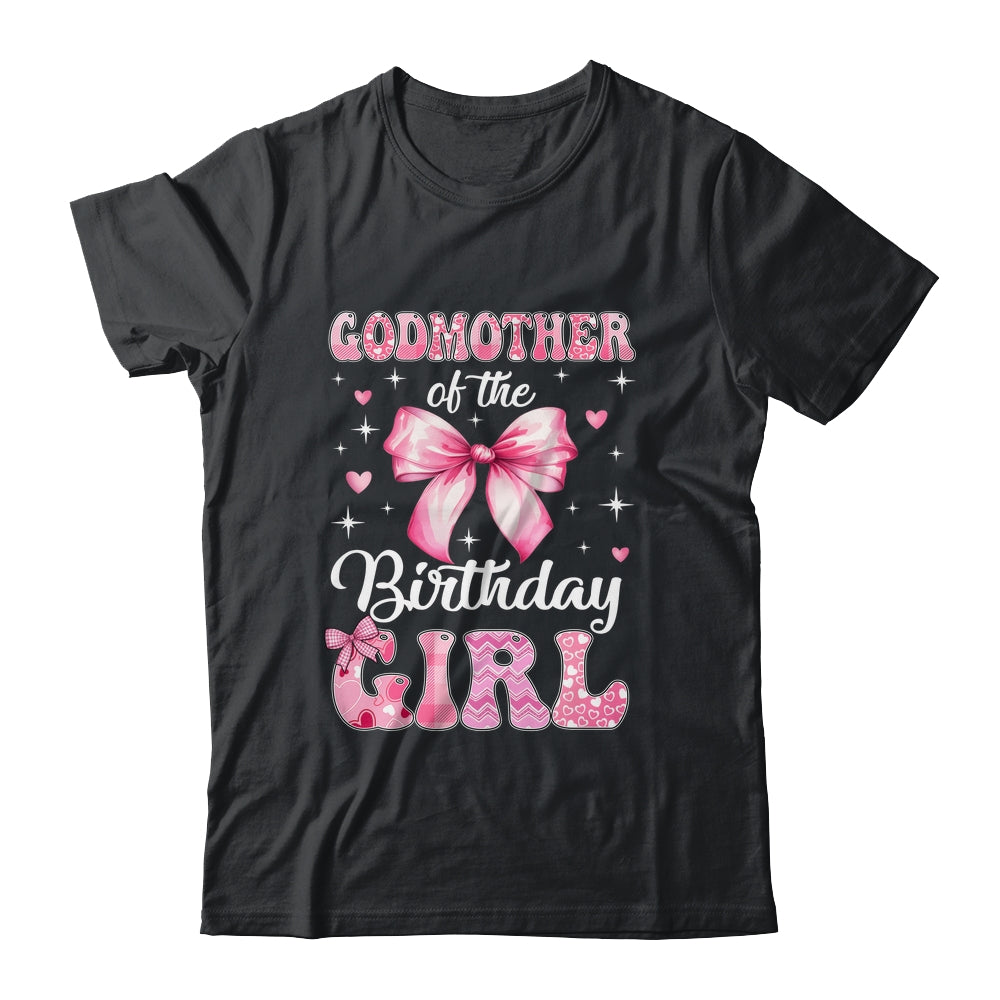 Godmother Of Birthday Girl Coquette Bow Matching Family Shirt & Hoodie | siriusteestore