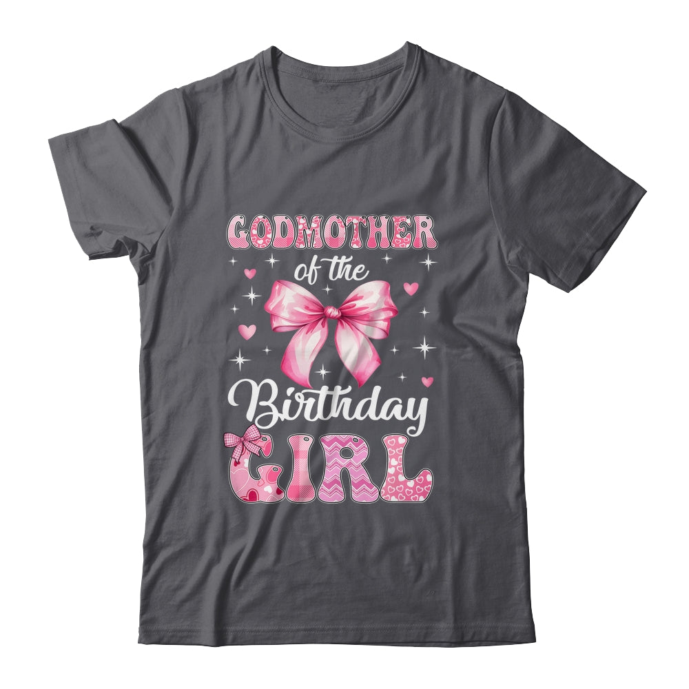 Godmother Of Birthday Girl Coquette Bow Matching Family Shirt & Hoodie | siriusteestore