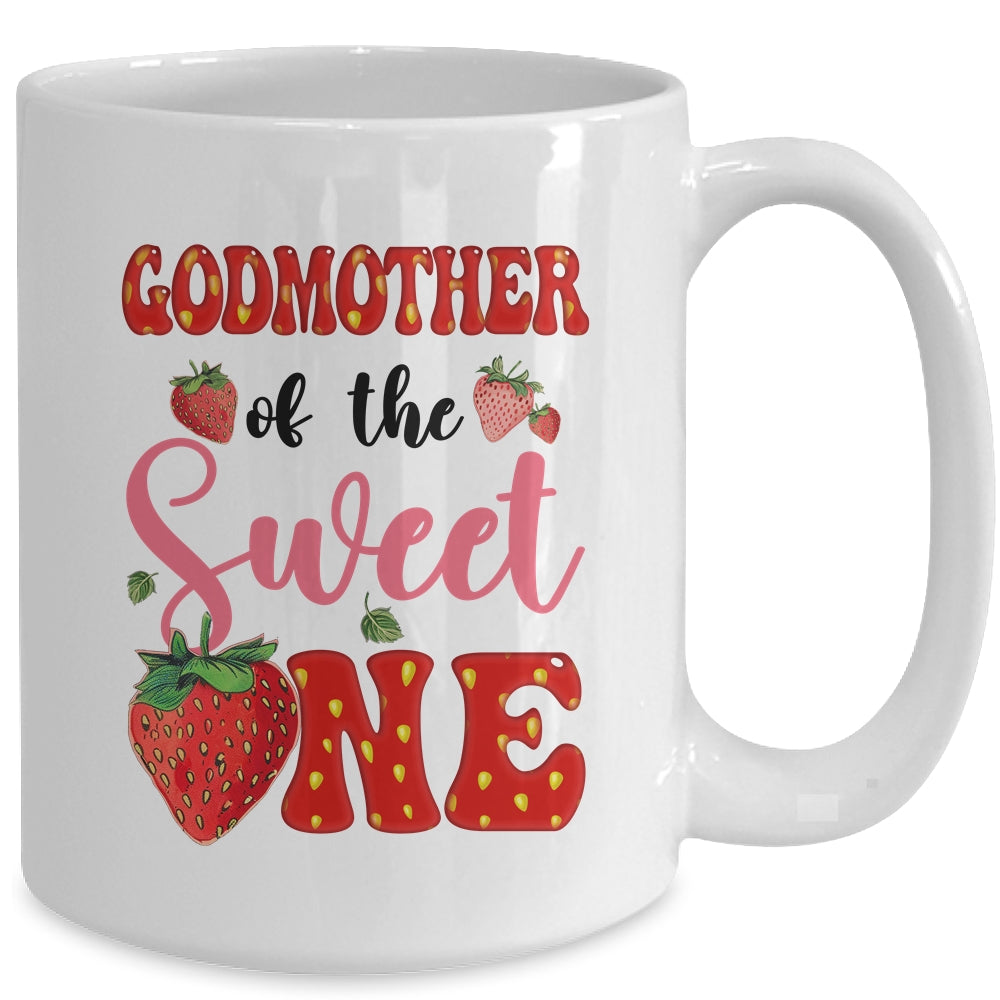Godmother Of Sweet One Strawberry Frist 1st Birthday Girl Mug | siriusteestore
