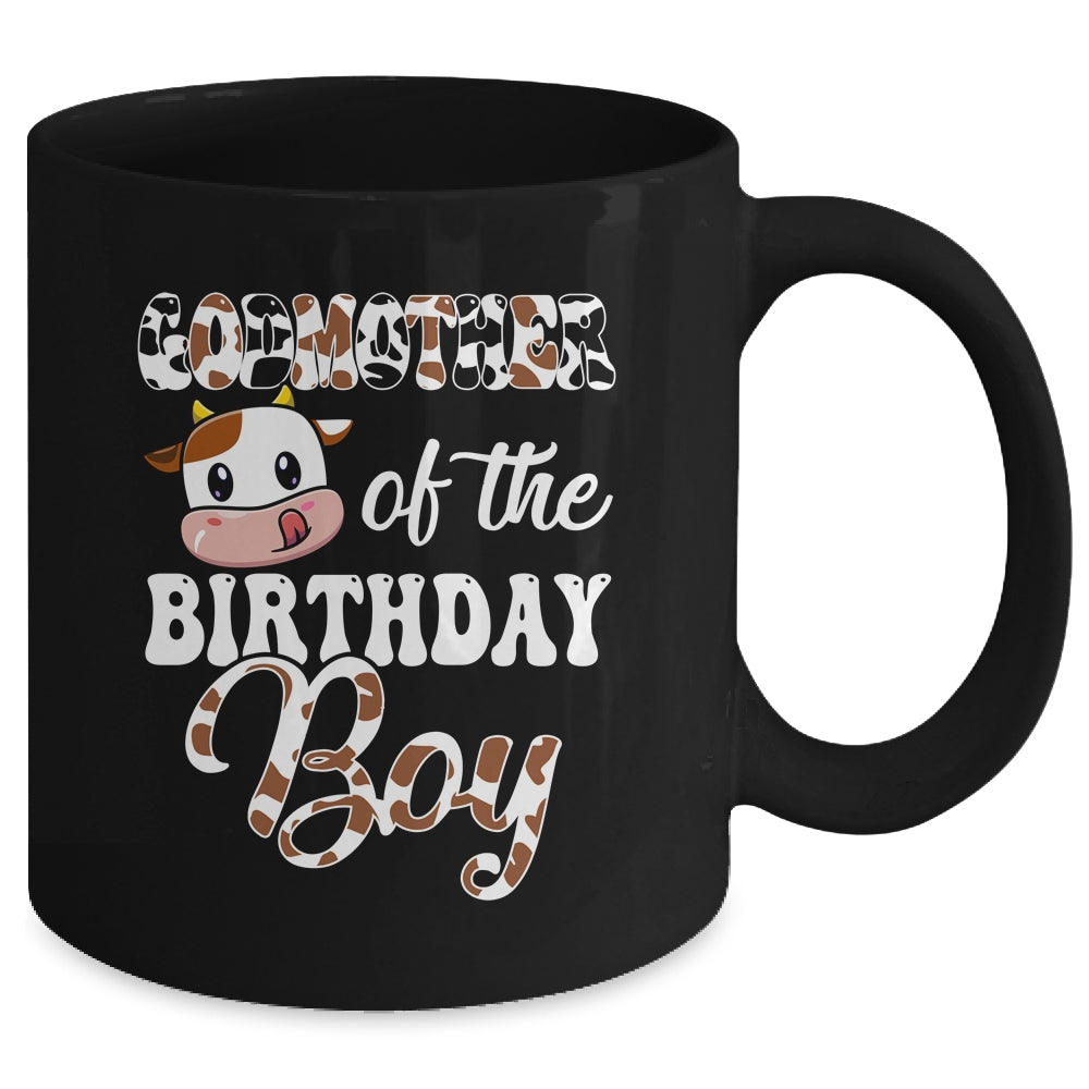 Godmother Of The Birthday Boy Cow Farm 1st Birthday Boy Mug | siriusteestore