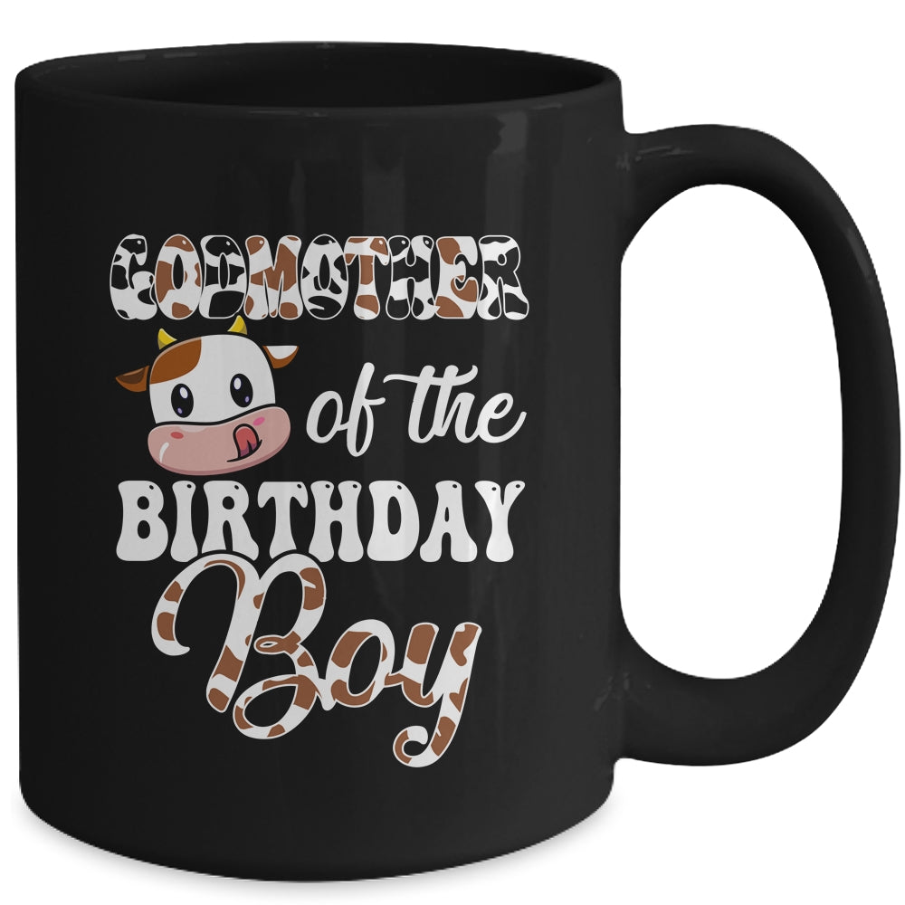 Godmother Of The Birthday Boy Cow Farm 1st Birthday Boy Mug | siriusteestore