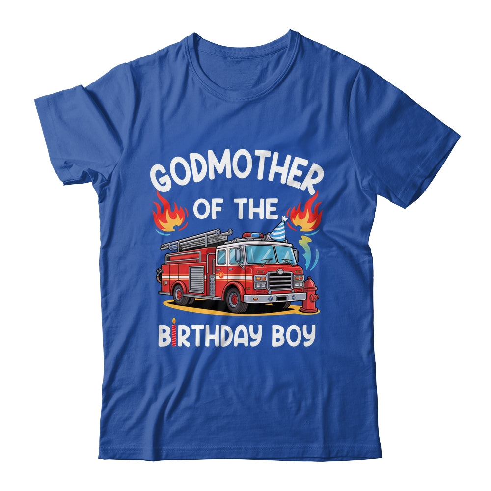 Godmother Of The Birthday Boy Fire Truck Firefighter 1st Party Shirt & Hoodie | siriusteestore
