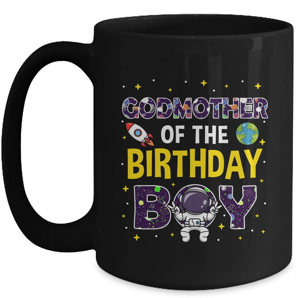 Godmother Of The Birthday Boy Space Astronaut Family Mug | siriusteestore