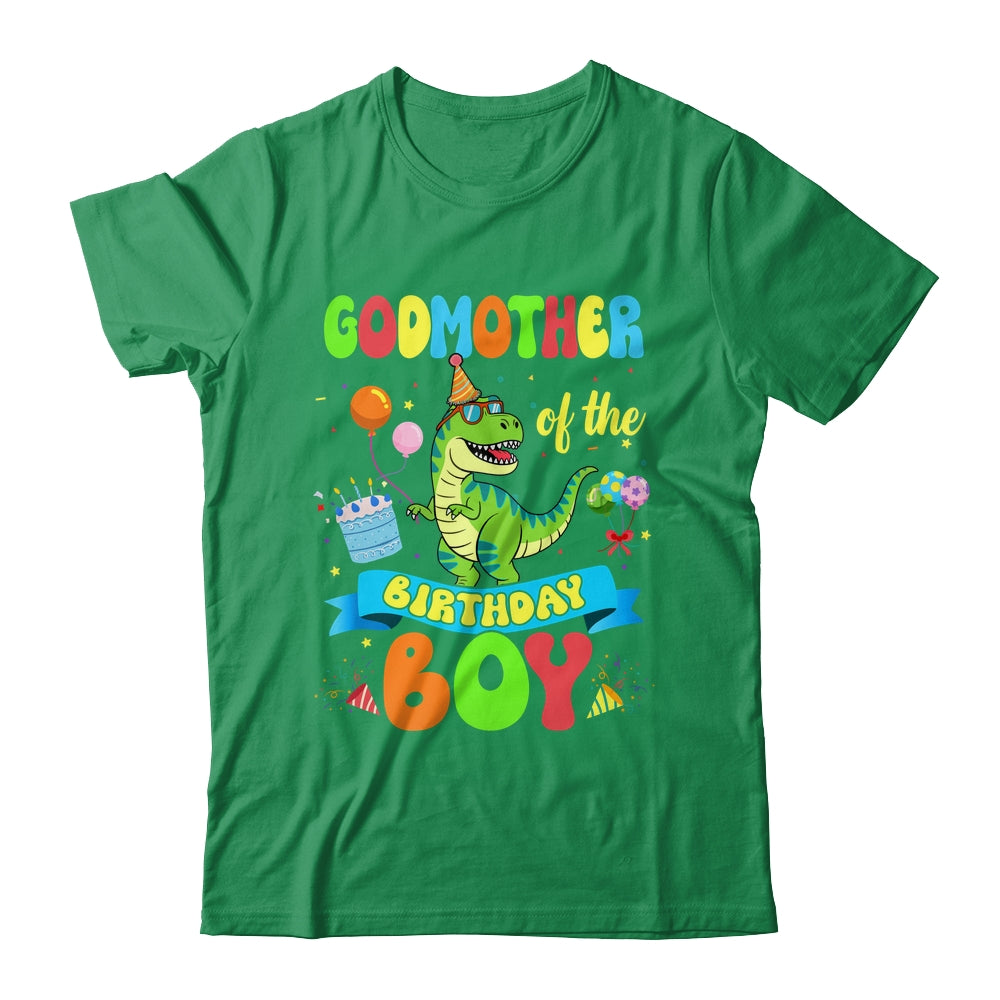 Godmother Of The Birthday Boy TRex Dinosaur Birthday Family Shirt & Hoodie | siriusteestore