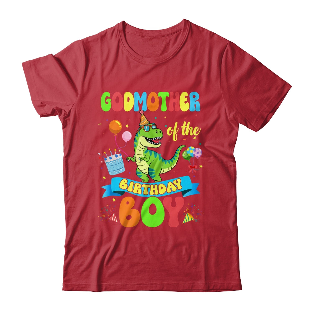 Godmother Of The Birthday Boy TRex Dinosaur Birthday Family Shirt & Hoodie | siriusteestore