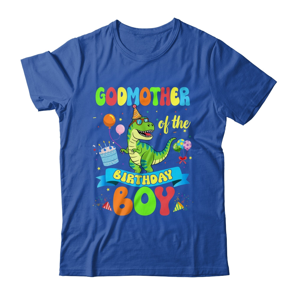 Godmother Of The Birthday Boy TRex Dinosaur Birthday Family Shirt & Hoodie | siriusteestore