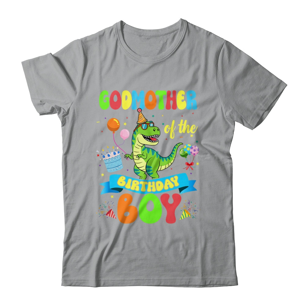 Godmother Of The Birthday Boy TRex Dinosaur Birthday Family Shirt & Hoodie | siriusteestore