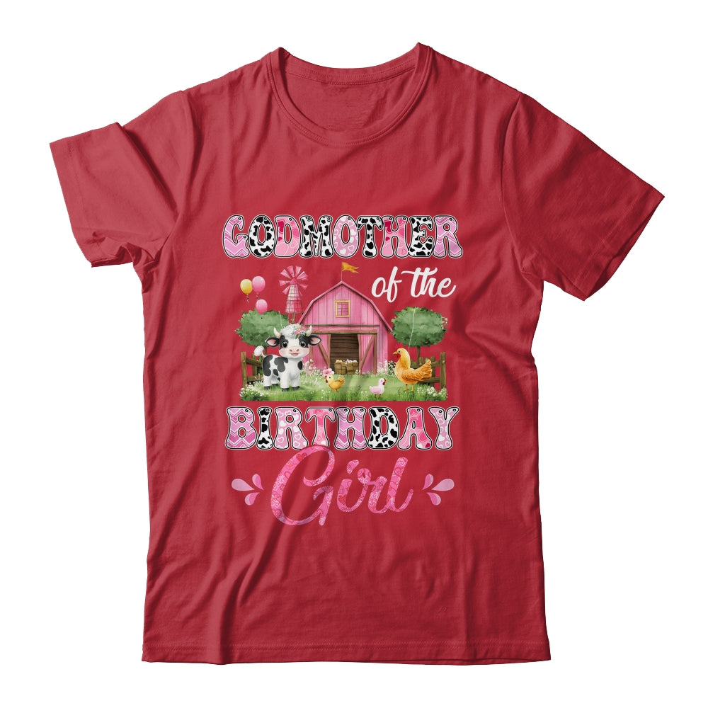 Godmother Of The Birthday Girl 1st Birthday Cow Farm Family Shirt & Hoodie | siriusteestore