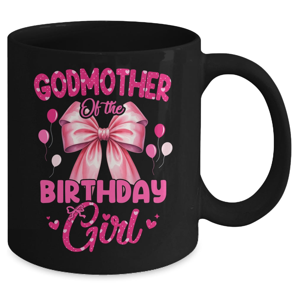 Godmother Of The Birthday Girl Coquette Bow Matching Family Mug | siriusteestore
