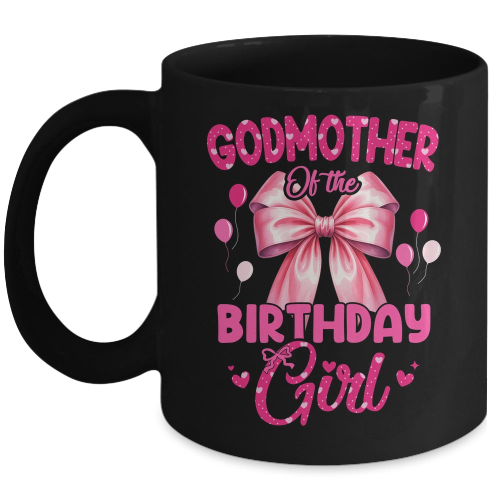 Godmother Of The Birthday Girl Coquette Bow Matching Family Mug | siriusteestore