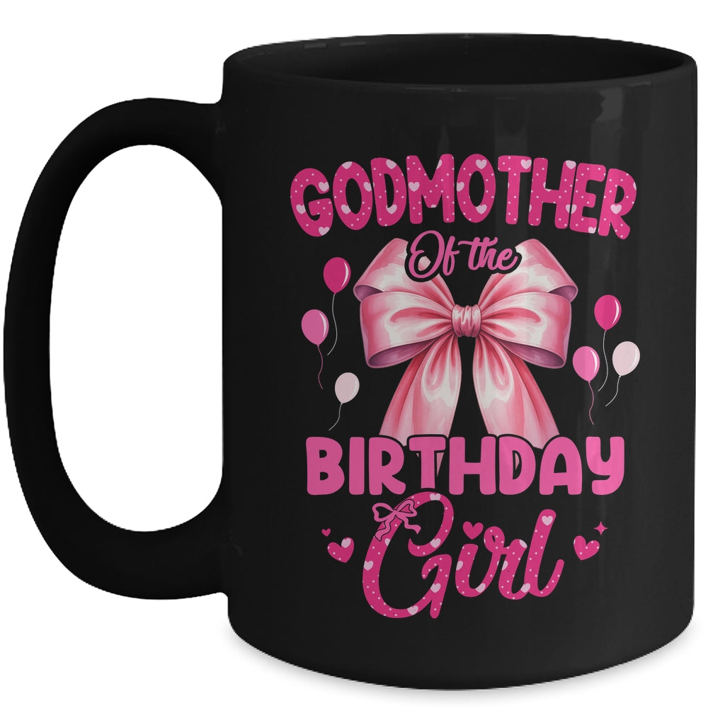Godmother Of The Birthday Girl Coquette Bow Matching Family Mug | siriusteestore