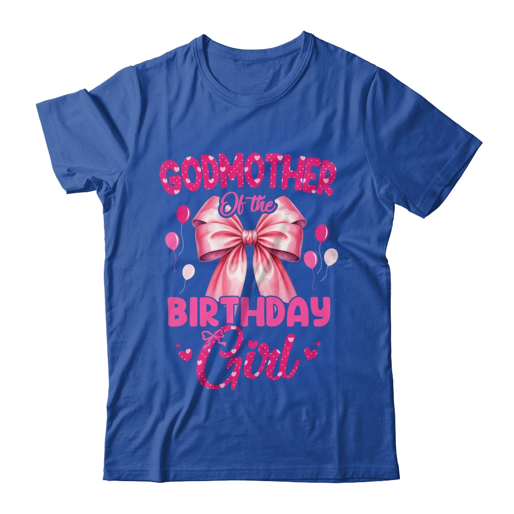 Godmother Of The Birthday Girl Coquette Bow Matching Family Shirt & Hoodie | siriusteestore