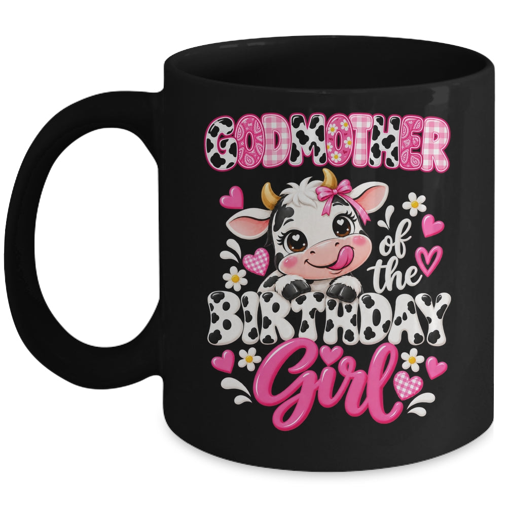Godmother Of The Birthday Girl Cow 1St Birthday Family Farm Mug | siriusteestore