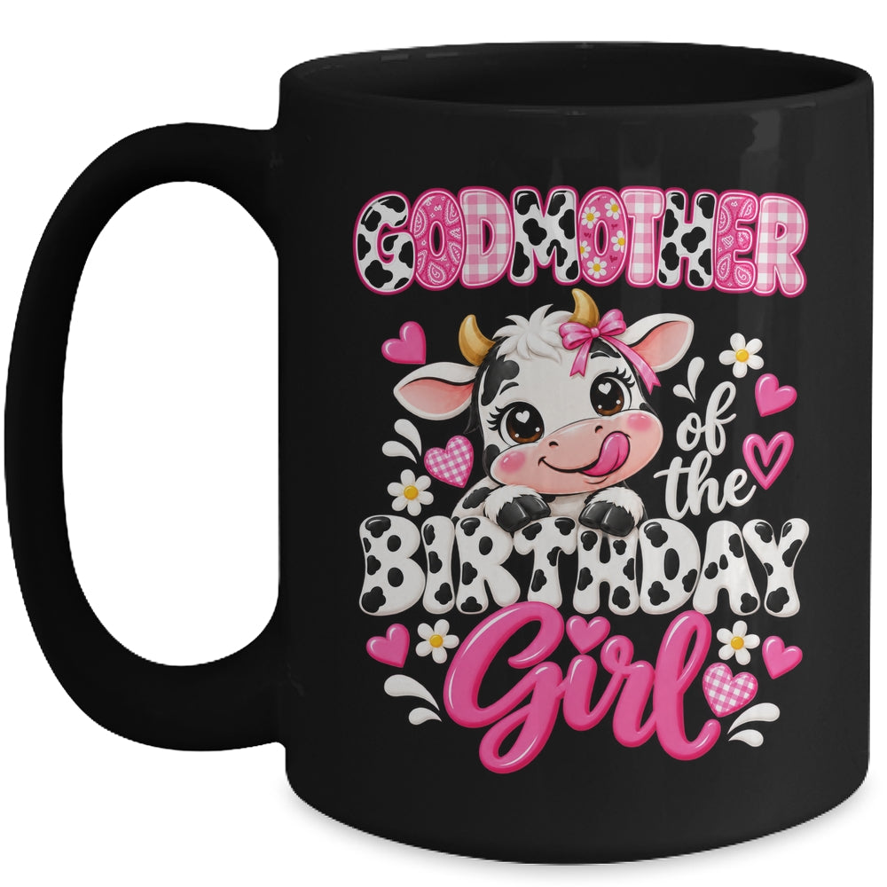 Godmother Of The Birthday Girl Cow 1St Birthday Family Farm Mug | siriusteestore