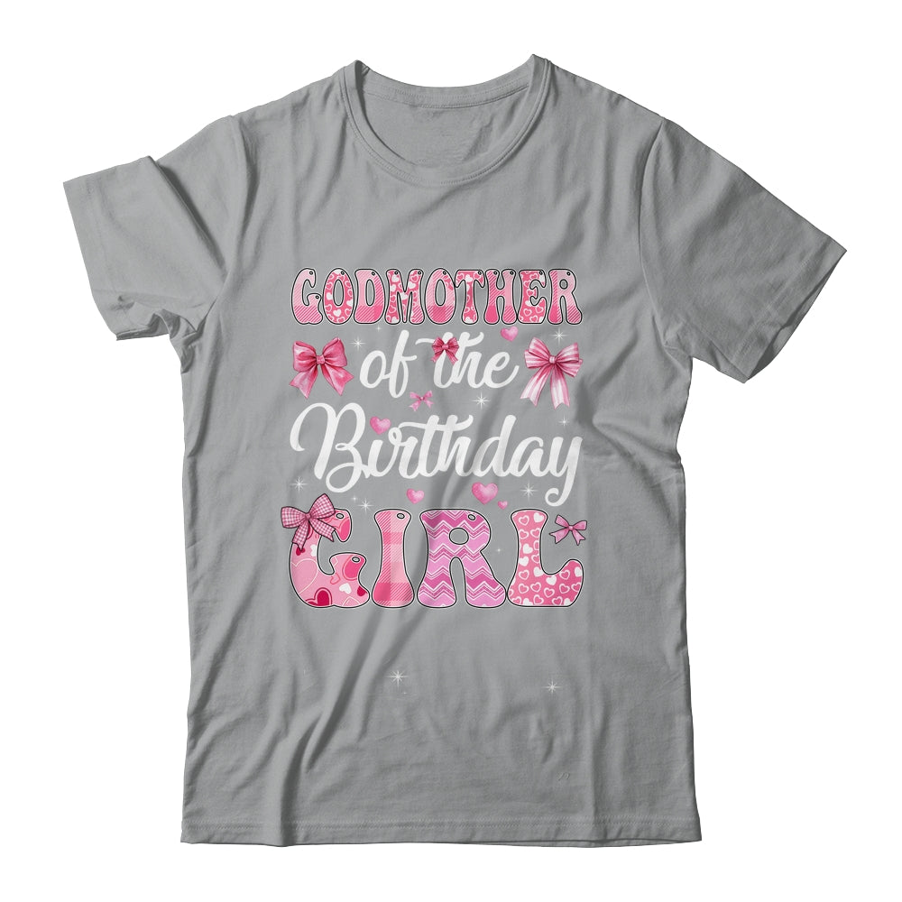 Godmother Of The Birthday Girl Family Pink Coquette Bow Shirt & Hoodie | siriusteestore