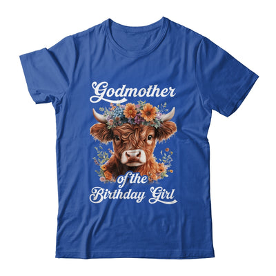 Godmother Of The Birthday Girl Highland Cow Farm Family Shirt & Hoodie | siriusteestore