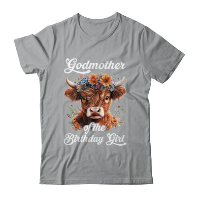 Godmother Of The Birthday Girl Highland Cow Farm Family Shirt & Hoodie | siriusteestore