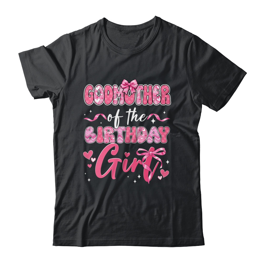 Godmother Of The Birthday Girl Pink Coquette Bow Family Shirt & Hoodie | siriusteestore
