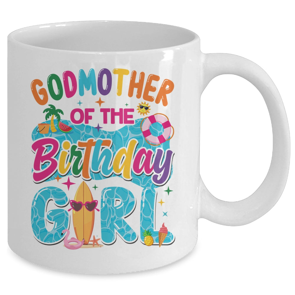 Godmother Of The Birthday Girl Pool Party Beach Family Matching Mug | siriusteestore