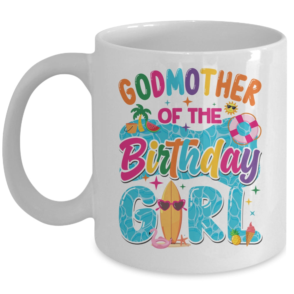 Godmother Of The Birthday Girl Pool Party Beach Family Matching Mug | siriusteestore