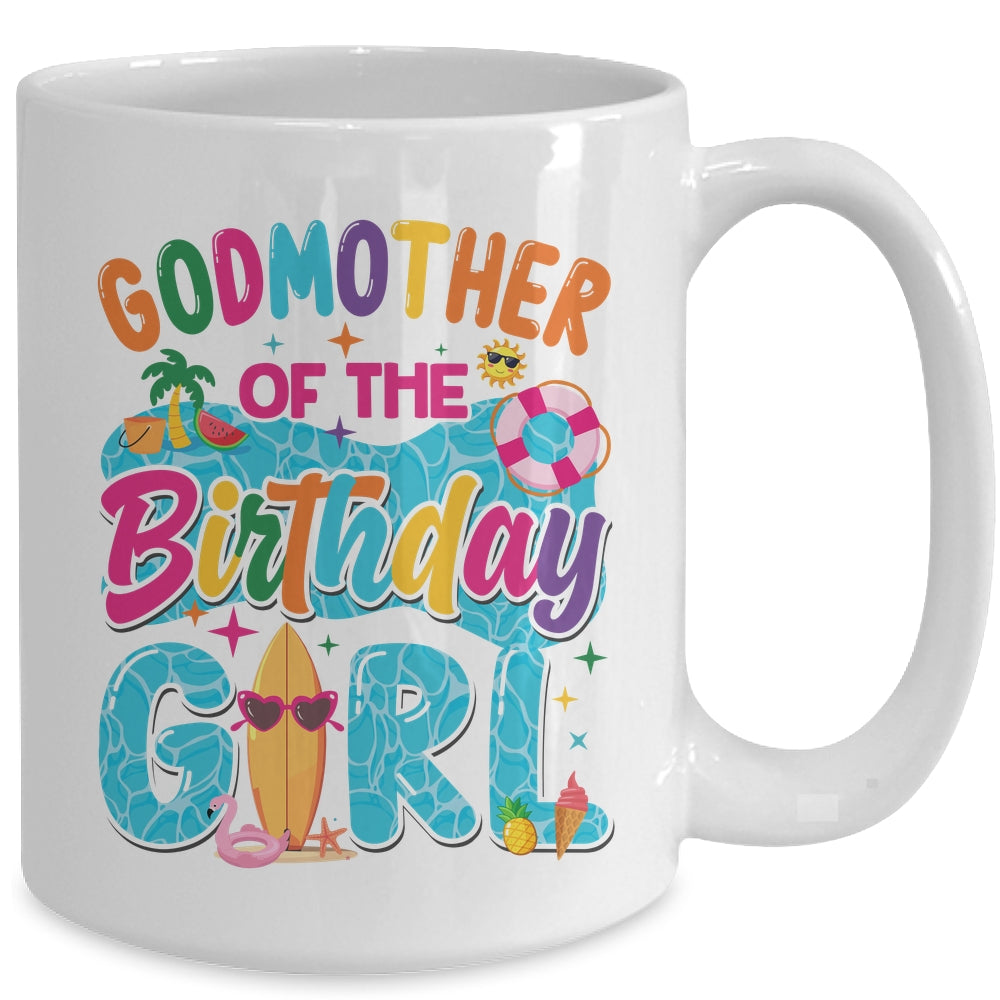 Godmother Of The Birthday Girl Pool Party Beach Family Matching Mug | siriusteestore