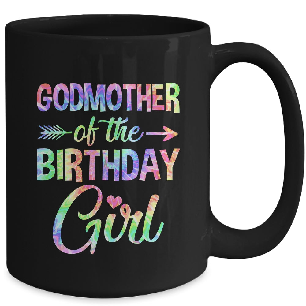 Godmother Of The Birthday Girl Tie Dye 1st Birthday Girl Mug | siriusteestore