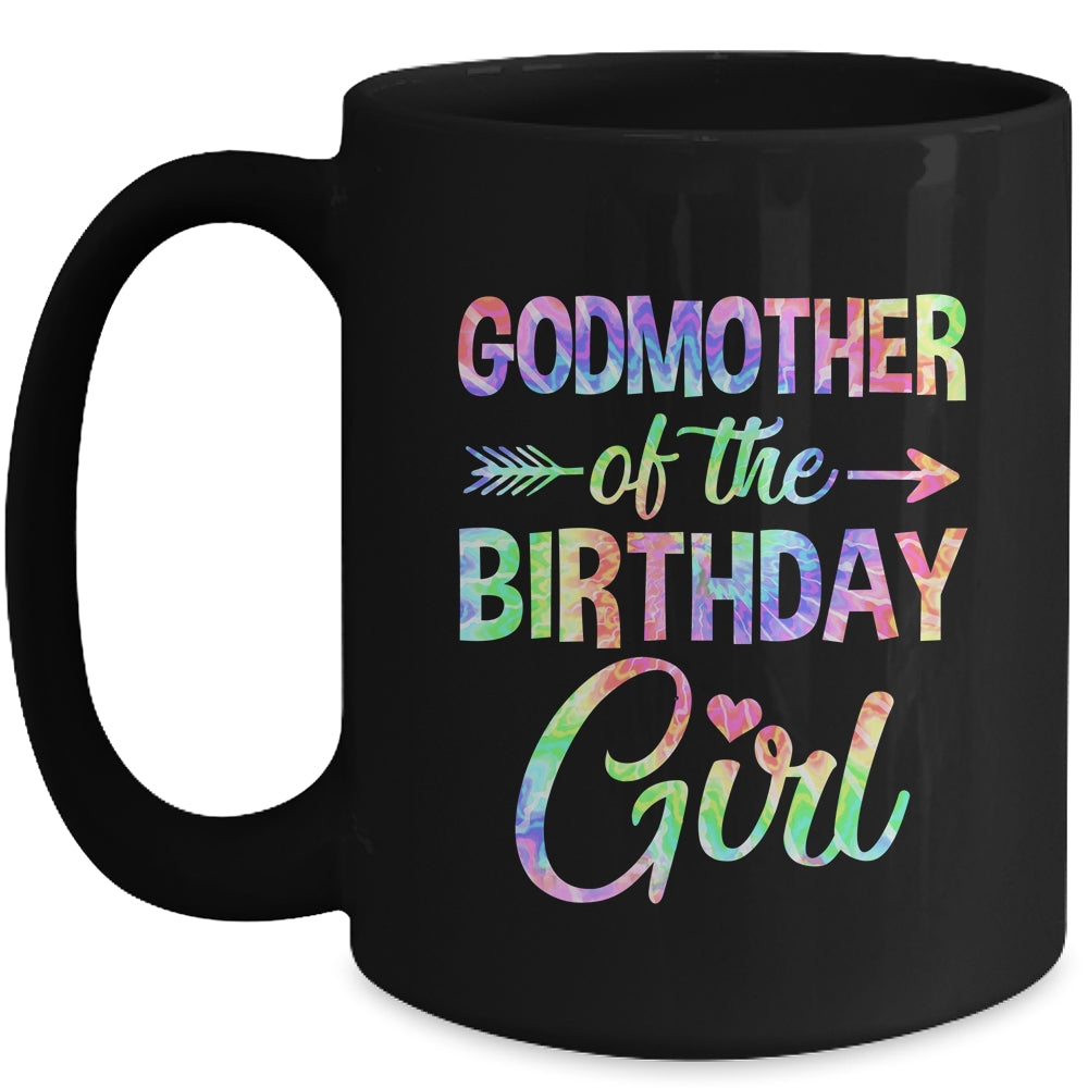 Godmother Of The Birthday Girl Tie Dye 1st Birthday Girl Mug | siriusteestore