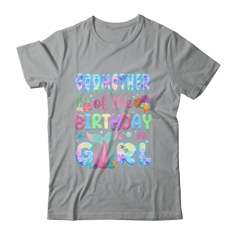 Godmother Of The Birthday Mermaid Girl Family Matching Party Shirt & Hoodie | siriusteestore