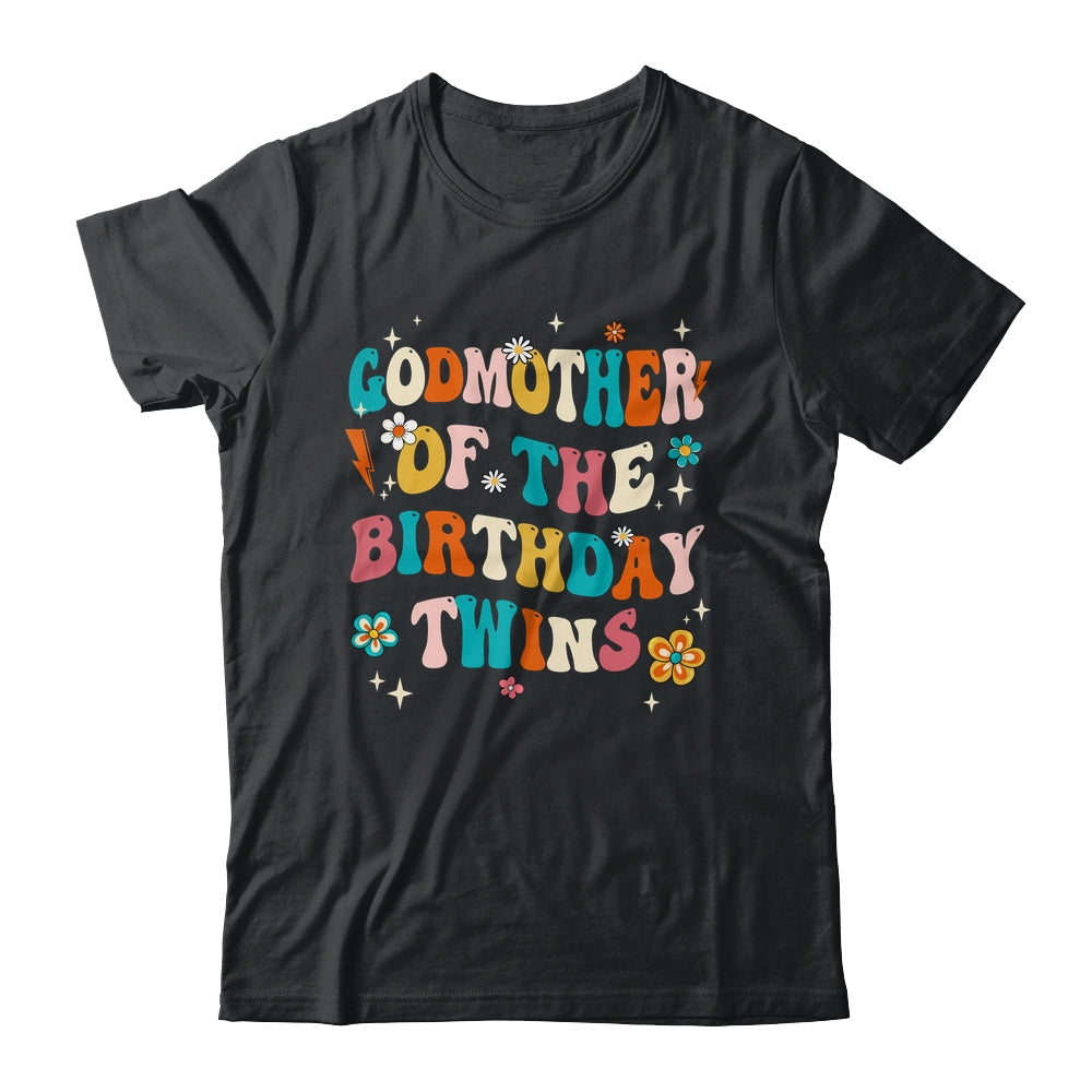 Godmother Of The Birthday Twins Boys Girls Party Retro Bday Shirt & Hoodie | siriusteestore